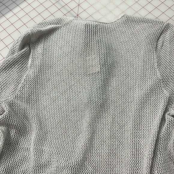 CHICO'S NWT Travelers Silver Metallic Open Front Party Evening Duster Cardigan L - Picture 7 of 16